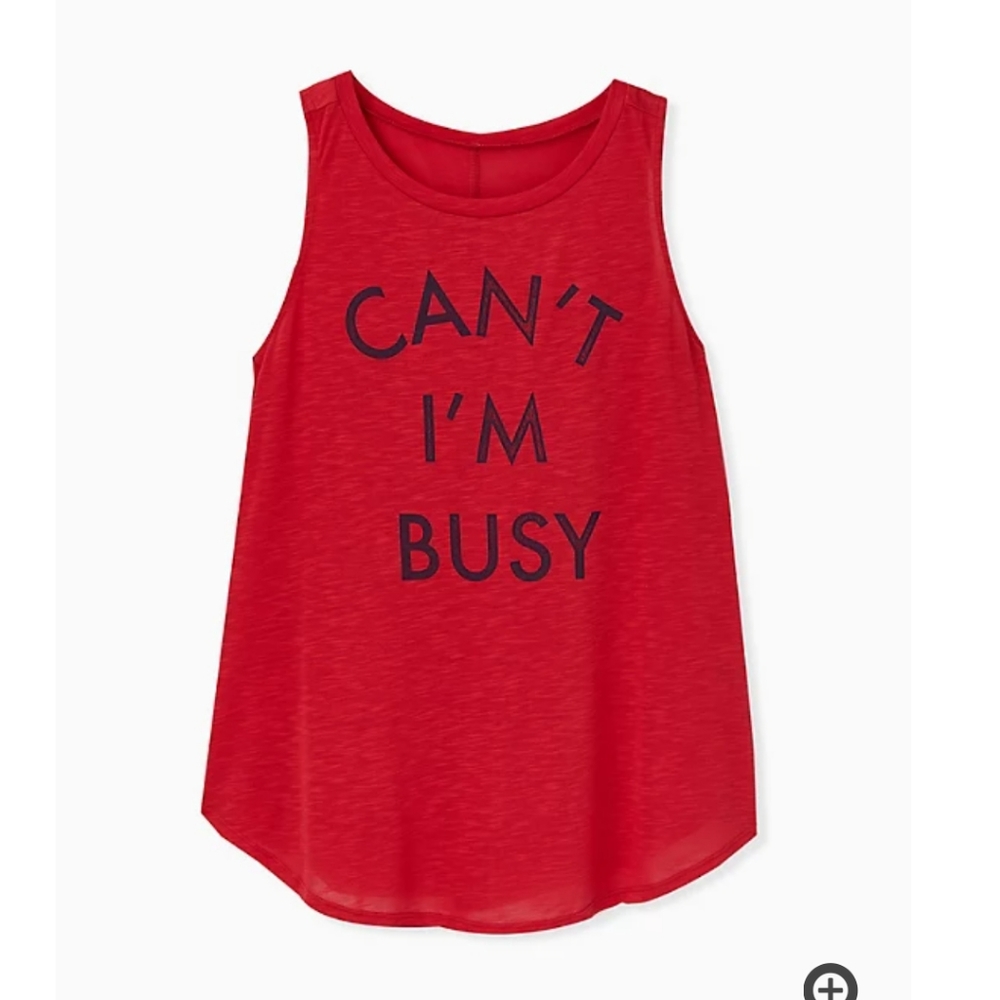 ISO Torrid 3x Red "Can't I'm Busy"Tank